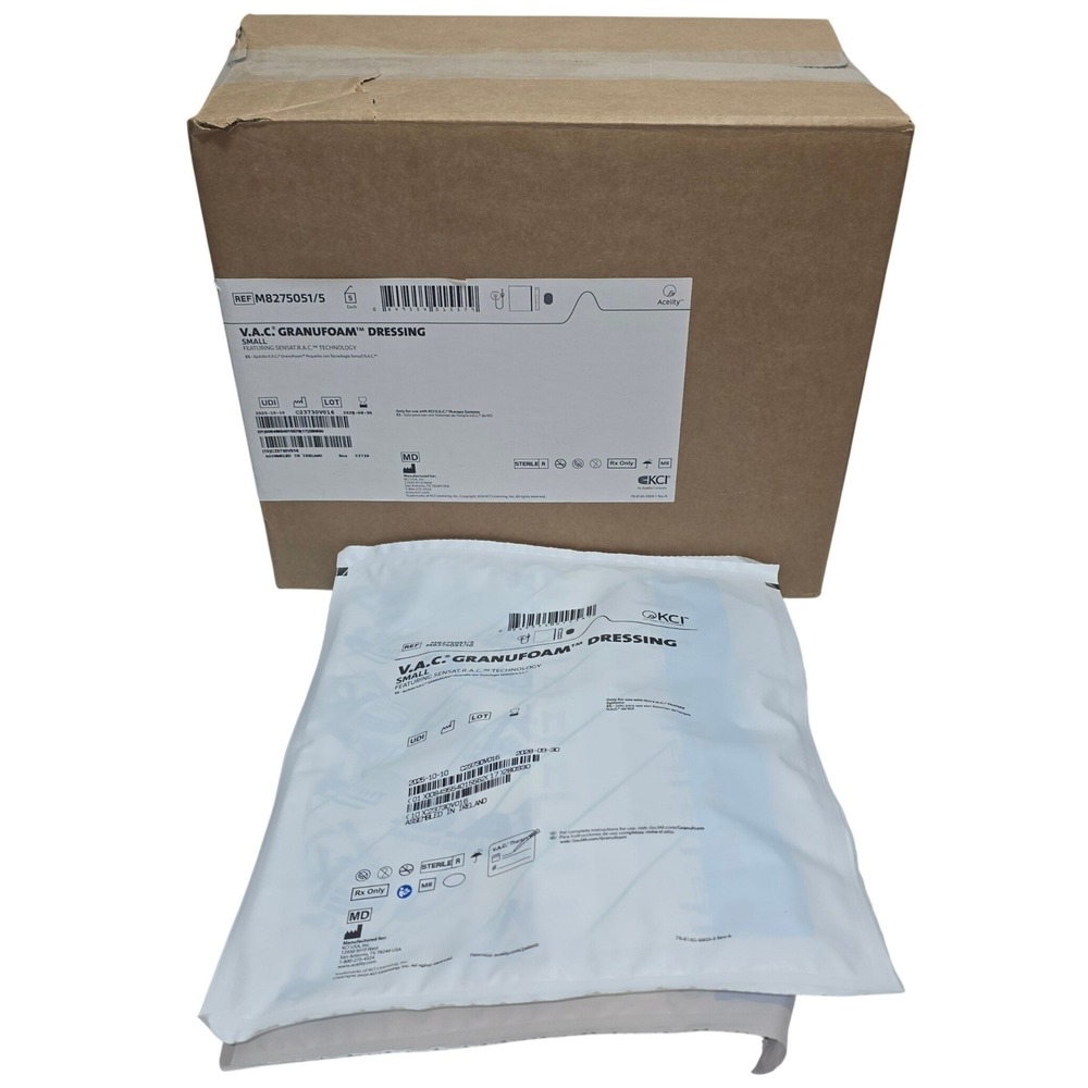 Pack of 7 KCI VAC Granufoam Dressing Small M8275051/5 SENSATRAC Technology